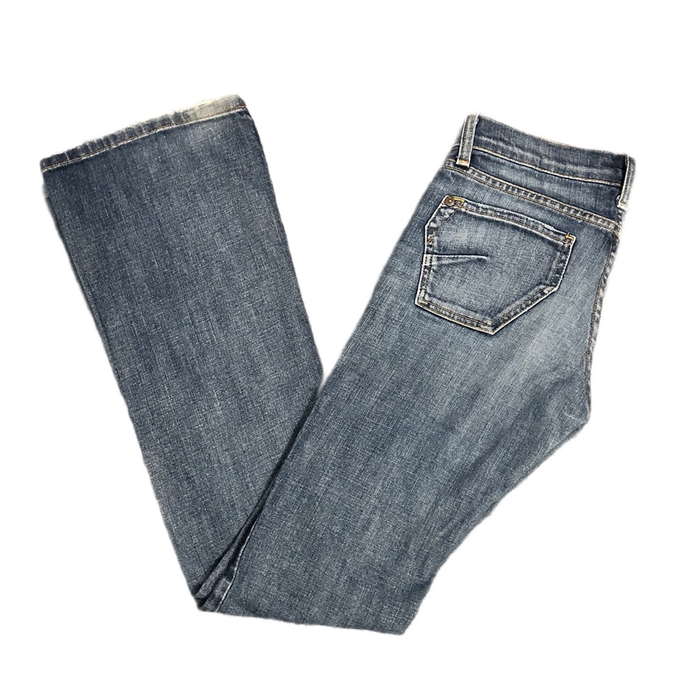 JAMES CURED by SEUN Women's Low Rise Stretch Blue Denim Bootcut Jeans Size 25